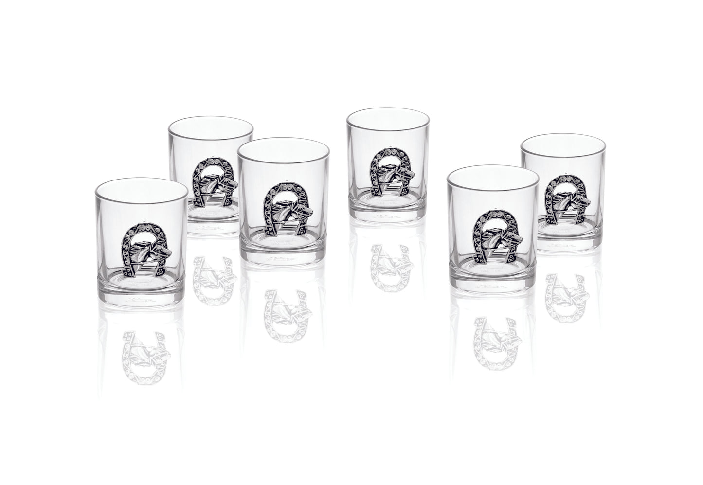 SET 6 GLASSES VODKA TOCAI LUCKY HORSE