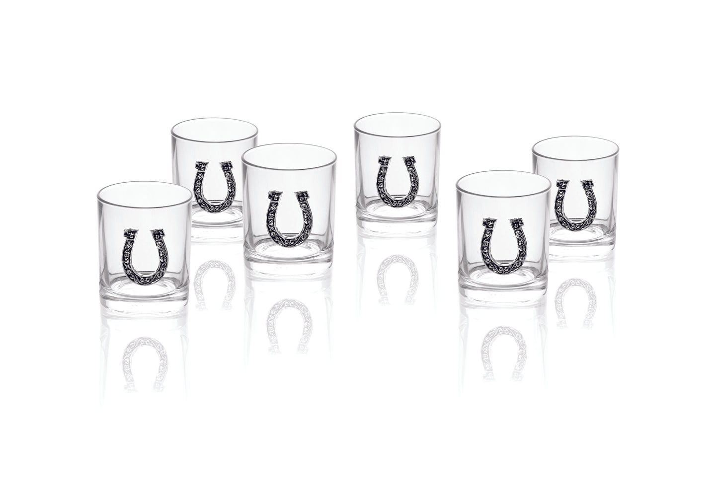 SET 6 GLASSES VODKA TOCAI HORSESHOE