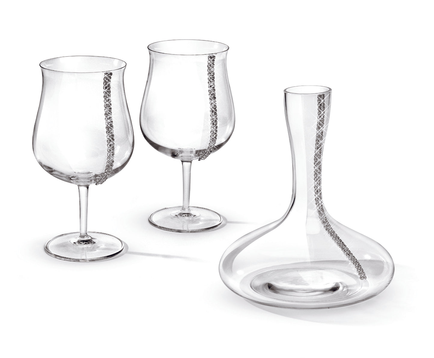 "REGINA" decanter-SET w/ 2 wine goblet G/P