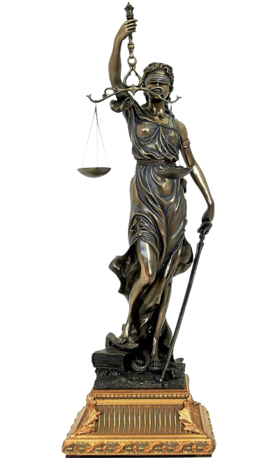 Themis Goddess of Justice with wooden base (large size)