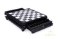 Lacquered Wooden Chess Board with Marble Top and Drawer