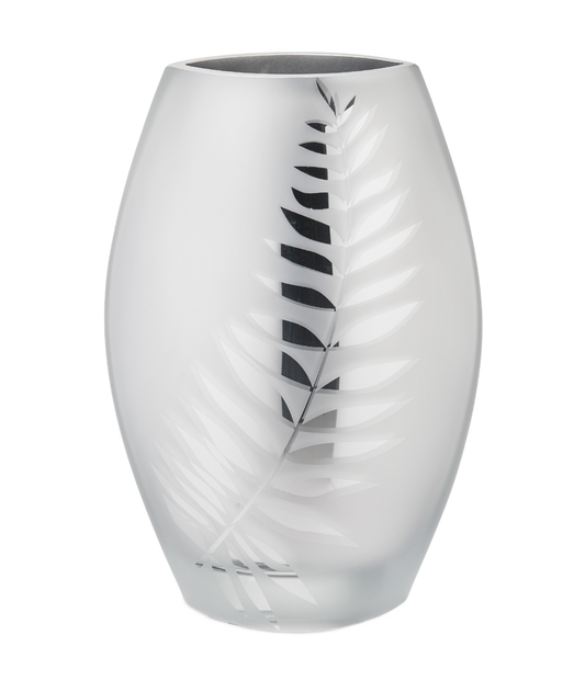 Goldene Kristallvase mit elegantem Blattdesign