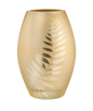 Gold Crystal Vase with Elegant Leaf Design