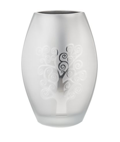 Kristallvase mit Lebensbaum-Motiv