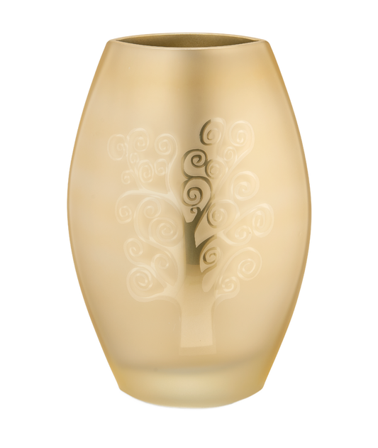 Kristallvase mit Lebensbaum-Motiv