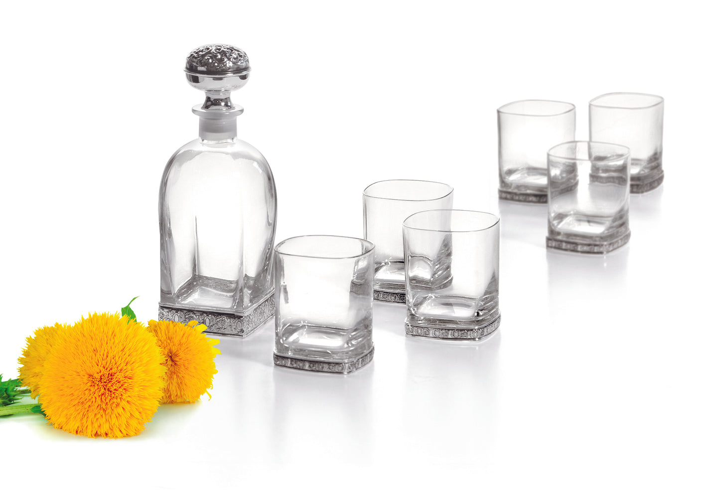 ROSSINI 6-tlg. Whisky-Set mit Bordüre