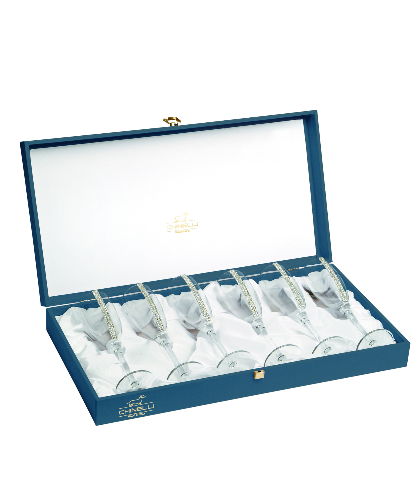 Luxuriöse Champagnergläser aus Kristall, 6er-Set „Regina“