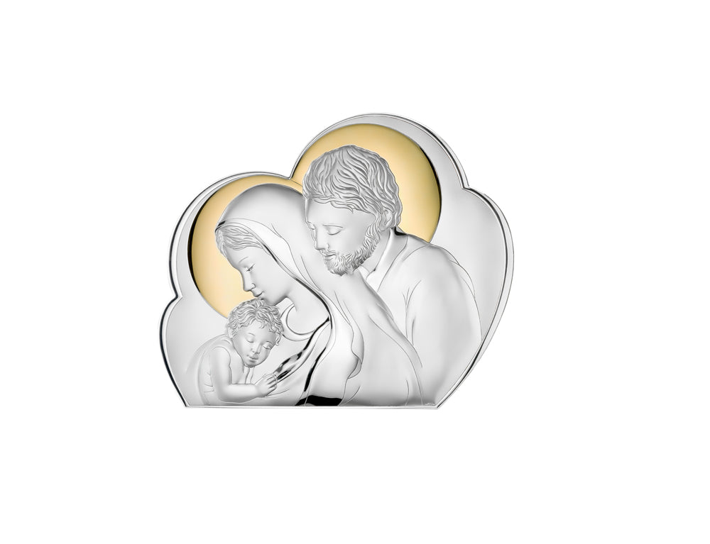 Heiliges Paneel mit Gold - Heilige Familie - Holzrückseite