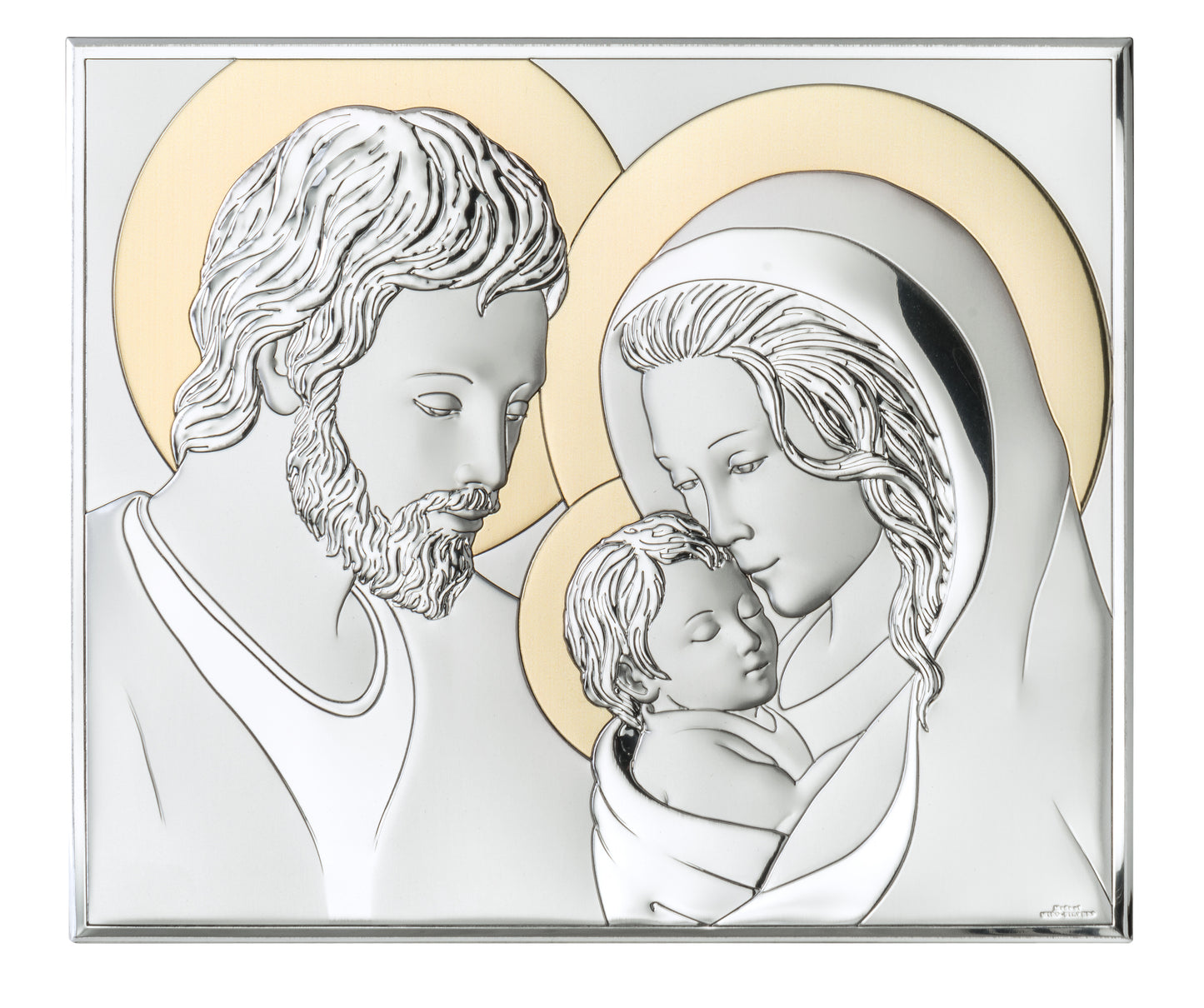 Heiliges Paneel mit Gold - Heilige Familie - Holzrückseite