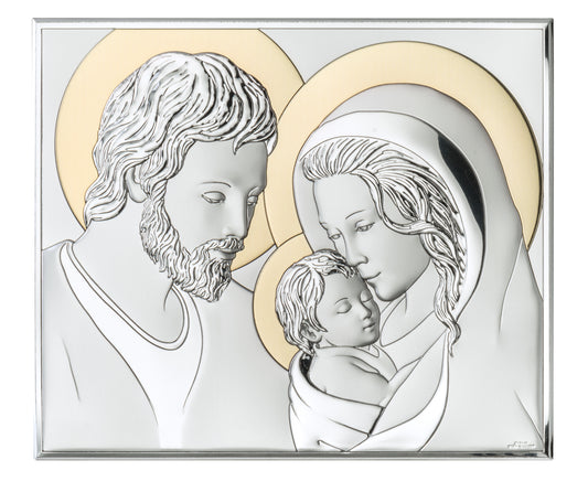 Heiliges Paneel mit Gold - Heilige Familie - Holzrückseite