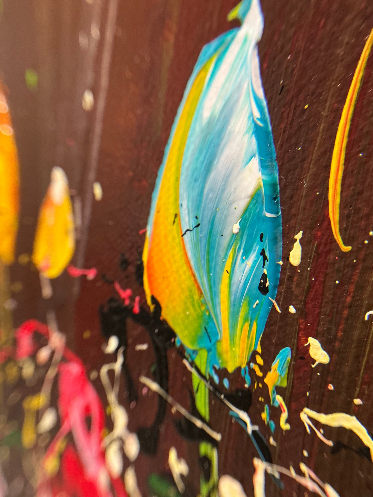 Original Abstraktes Blumen-Gemälde auf Leinwand – Pastellfarbene Wildblumenfeld Wandkunst 140 × 70 cm