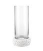 Elegante Glasvase mit weißem, floral gemustertem Boden
