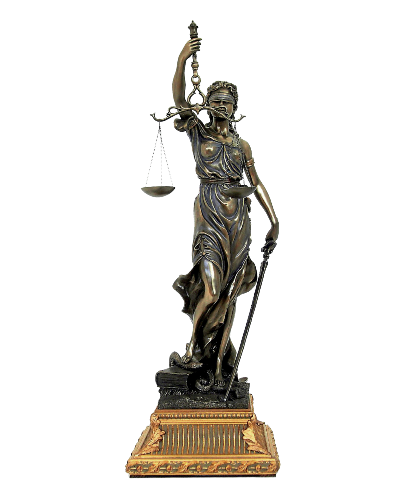 Themis, Göttin der Gerechtigkeit, mit Holzsockel (groß)