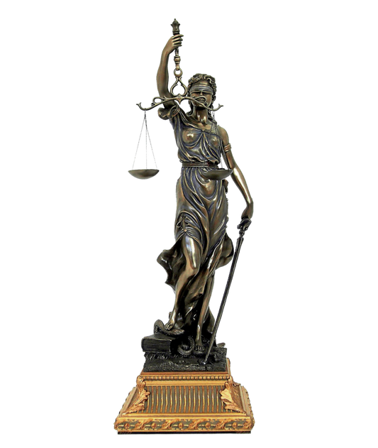 Themis, Göttin der Gerechtigkeit, mit Holzsockel (groß)