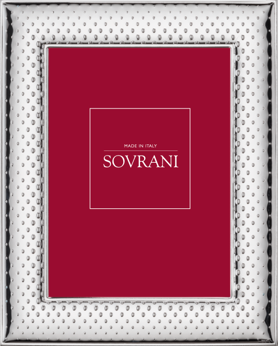 Shiny Silver Photo Frame (white wooden back)