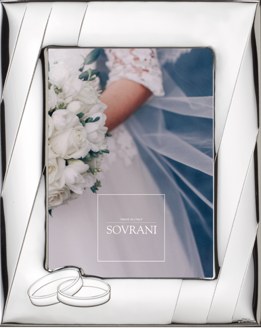 Shiny SIlver Photo Frame (wooden back)