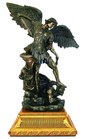 St. Michael Erzengel mit Holzsockel (groß)