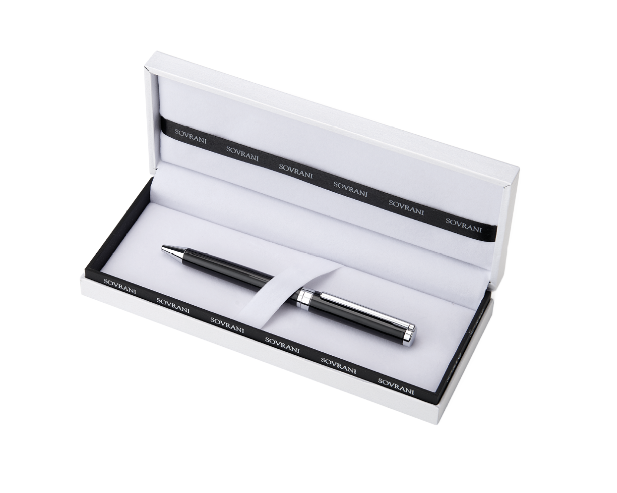 Sovrani Kugelschreiber Schwarz – Eleganter Schreibstift mit Geschenkbox