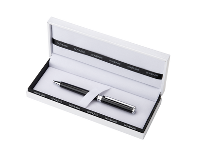 Sovrani Kugelschreiber Schwarz – Eleganter Schreibstift mit Geschenkbox