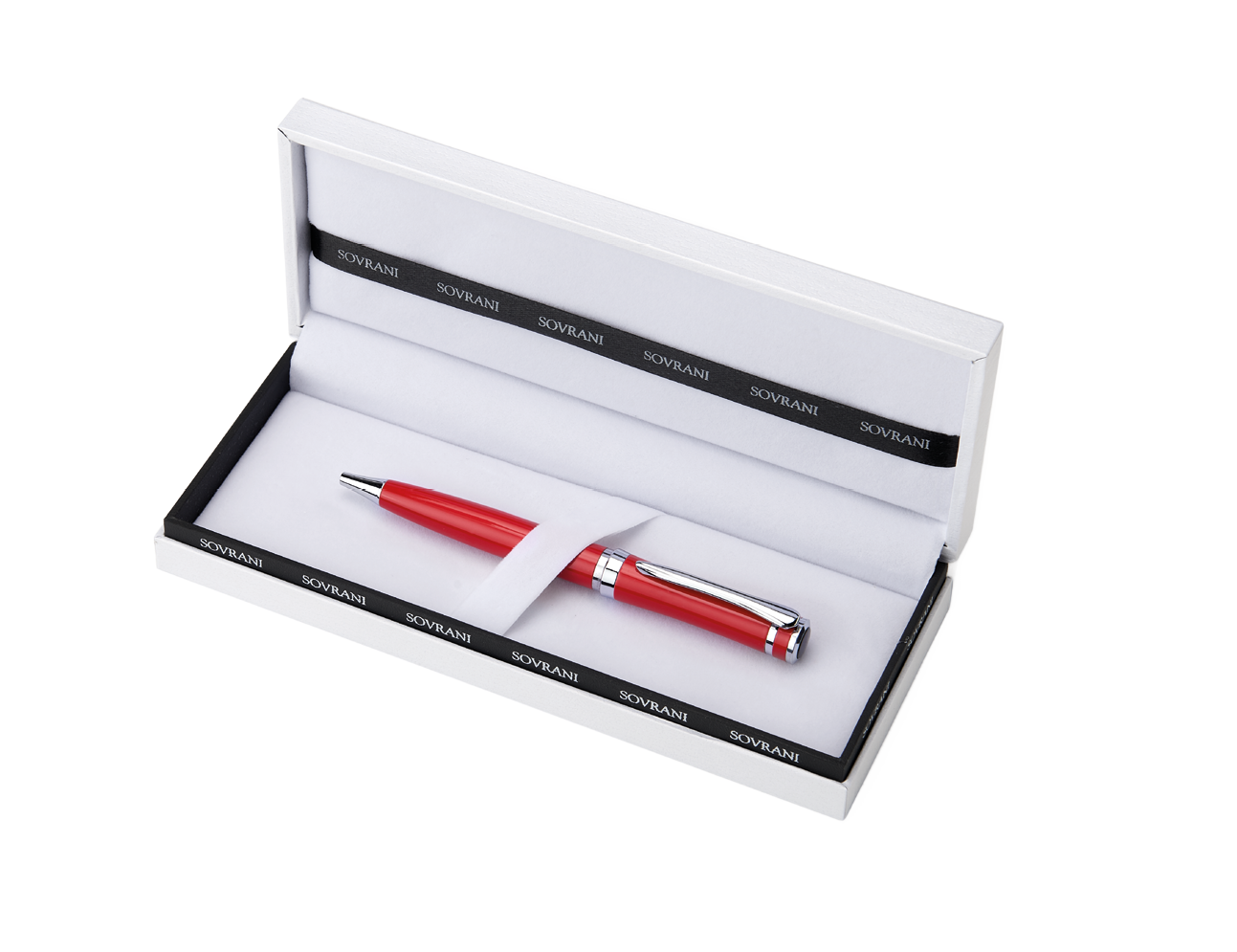 Sovrani Kugelschreiber Rot – Eleganter Schreibstift mit versilberten Details