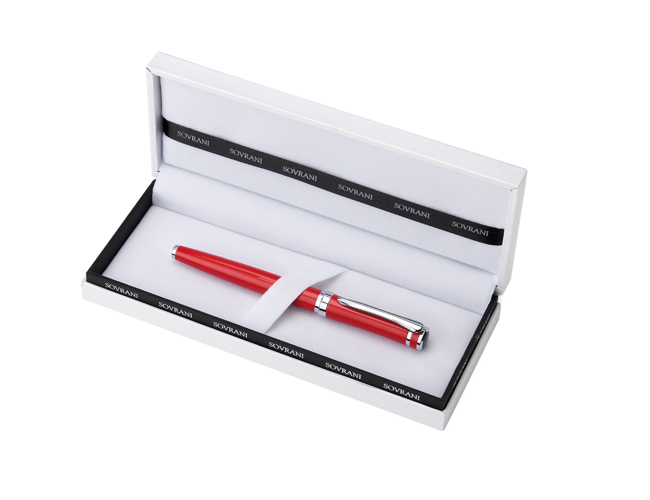 Sovrani Rollerball-Pen Rot – Eleganter Schreibstift mit versilberten Details