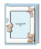 Valenti 73574 Italian baby photo album in blue with teddy bear design and cover photo insert