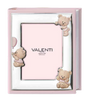 Valenti 73574 Italian baby photo album in pink with teddy bear design and cover photo insert